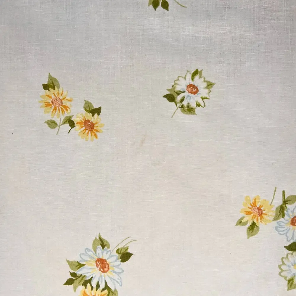 Vintage Cottagecore Floral Sheet 70s Twin Flat Daisy 1970s Cottage